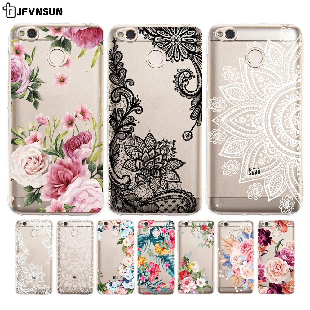 

xiaomi Redmi 4X Case on Redmi 4X Cases 5.0 inch 3D Relief Flower Pattern Skin Transparent TPU Case for Xiaomi Redmi 4X 4 X Cover