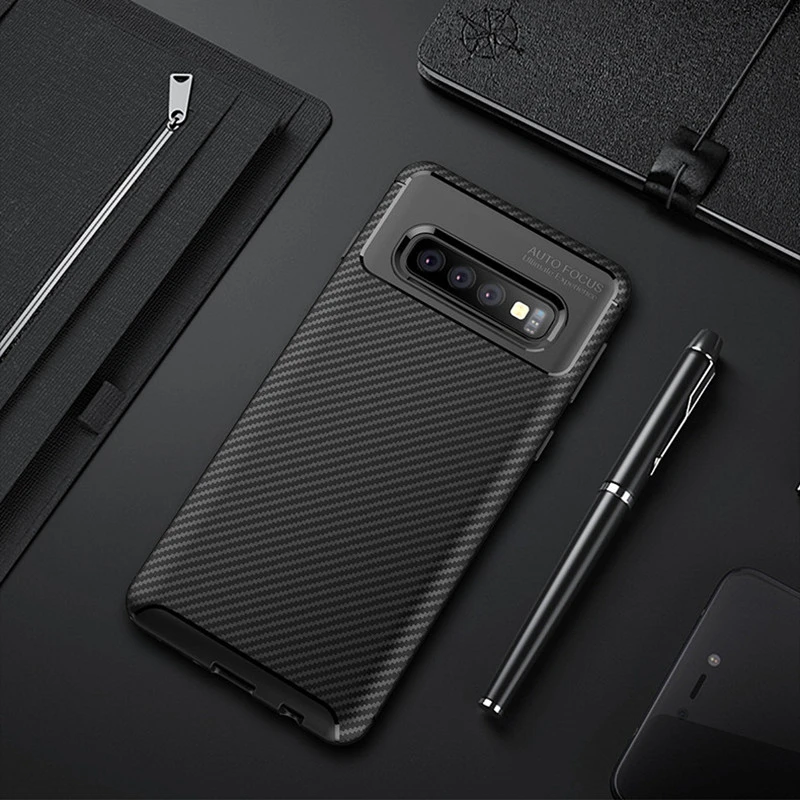 

For Samsung Galaxy S10 5G Case Luxury Fiber Leather Business Back Cover For GalaxyS10 Soft TPU Armor Protect Phone Case (XS0311)