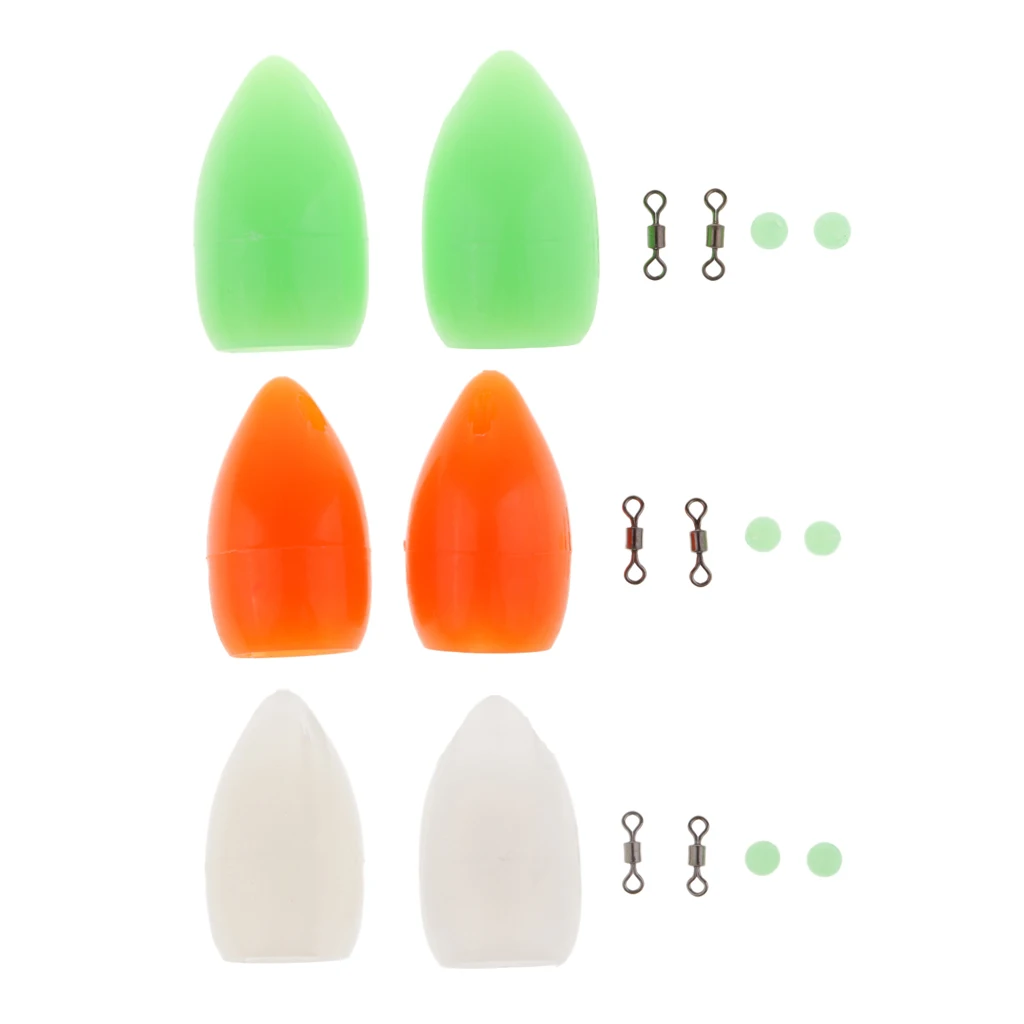 2pcs Plastic Floating Bombarda Floats for Long Distance Casting Lures Flies Fishing Float Fishing Tackle Green /Orange/White 