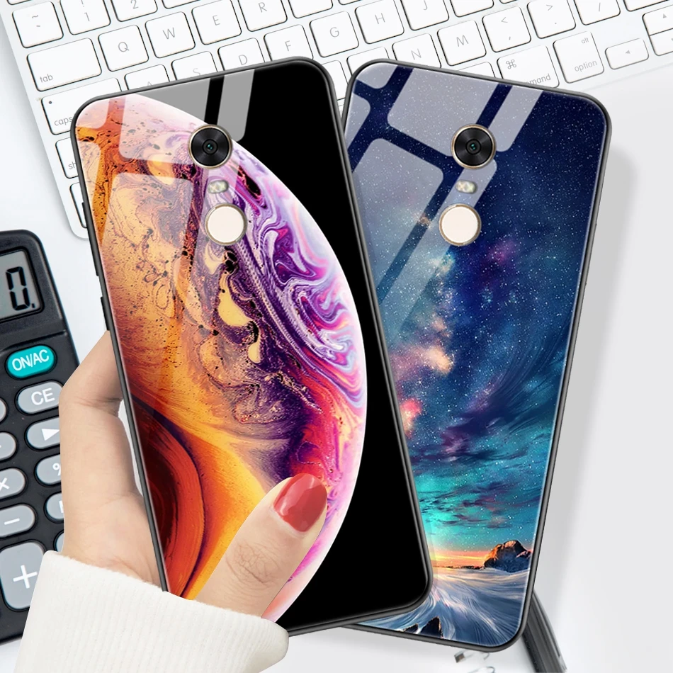 Чехол для телефона s Xiaomi mi A1 чехол из закаленного стекла со звездой силиконовый Red
