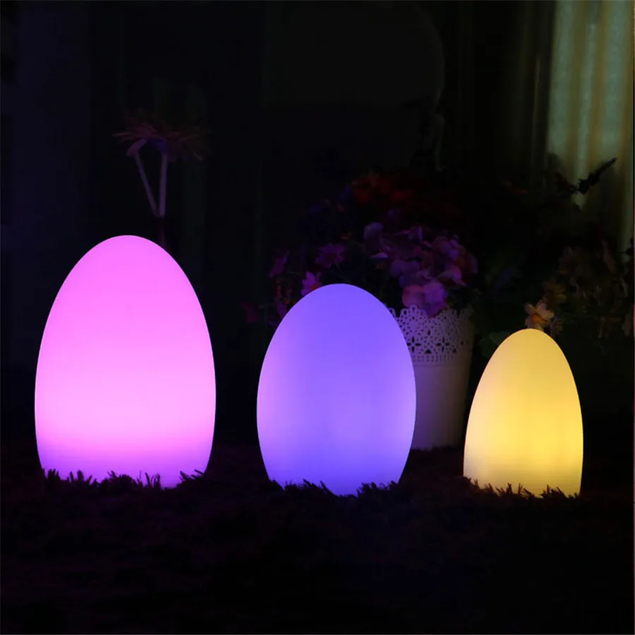 Remote Control Waterproof Egg Shape RGB LED Night Lights Rechargeable Indoor Outdoor Home Garden Bar KTV Dining Table Lamp