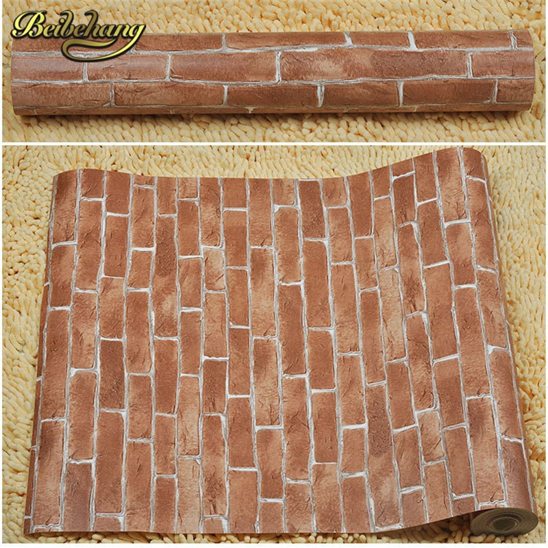 papel parede- Chinese Vintage Brick Print 3D Wallpaper Store Decoration Project Wall Paper Waterproof Wallpapers Roll Papier Pei