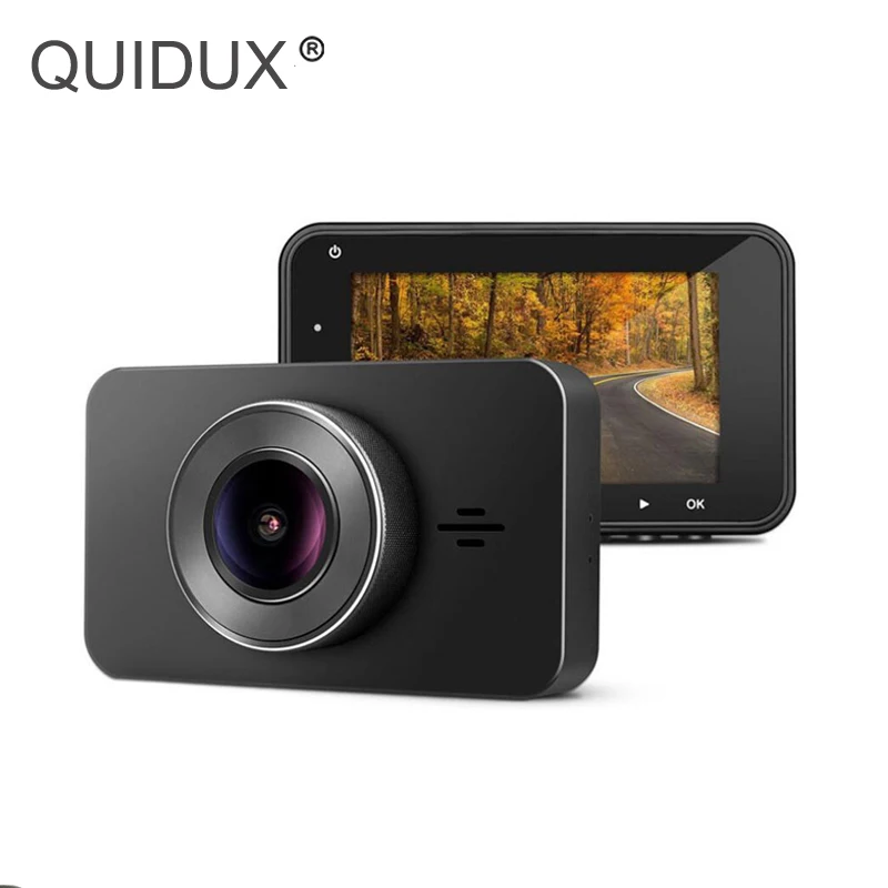 QUIDUX 3 дюймов Full HD 1296 P Видеорегистраторы для автомобилей ADAS WDR Ночное видение Двойной объектив тире Камера 1080 P видео Регистраторы