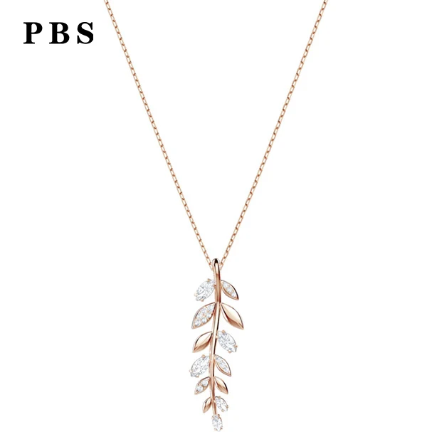 

PBS Original Copy High Quality 1:1 Exquisite Leaf Necklace Plated With Rose Gold Logo Free Of Charge Wholesale Manufacturers