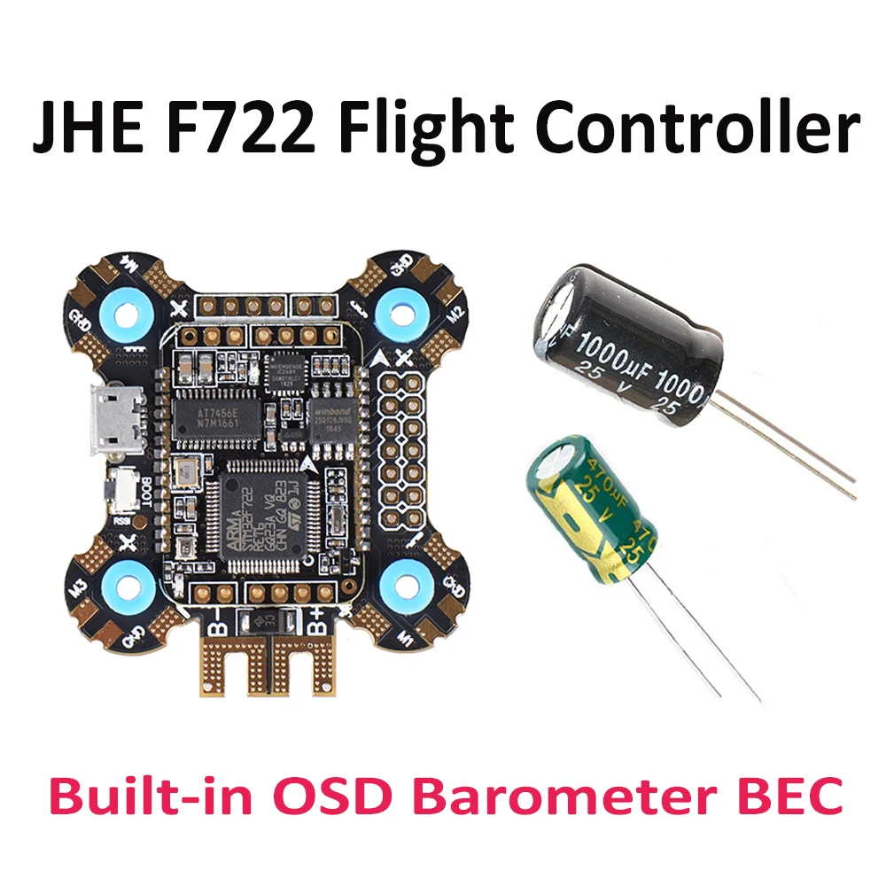 

JHE F722 STM32F722 Flight Controller Built-in OSD BMP280 Barometer BEC 5V for RC Nova 235mm ZMR250 Models Multicopter