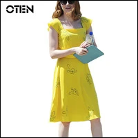 OTEN-La-La-Land-Emma-Stone-2017-woman-sexy-Elegant-Summer-Floral-print-casual-pin-up