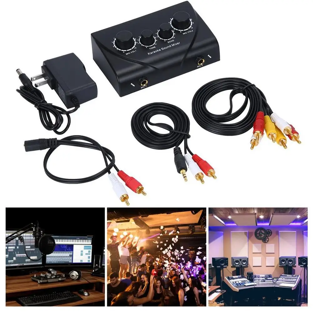 Karaoke Sound Mixer Professional Audio System Portable Mini Digital Audio Sound Karaoke Machine Echo Mixer System Player