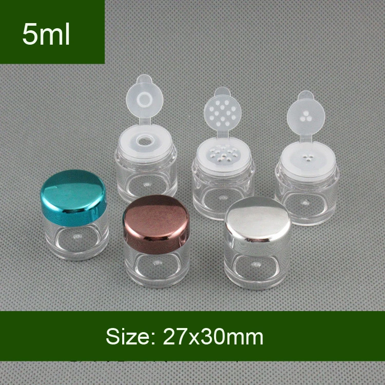 5ml Refillable Bottles loose powder jar with 1/3/12 holes nail powder