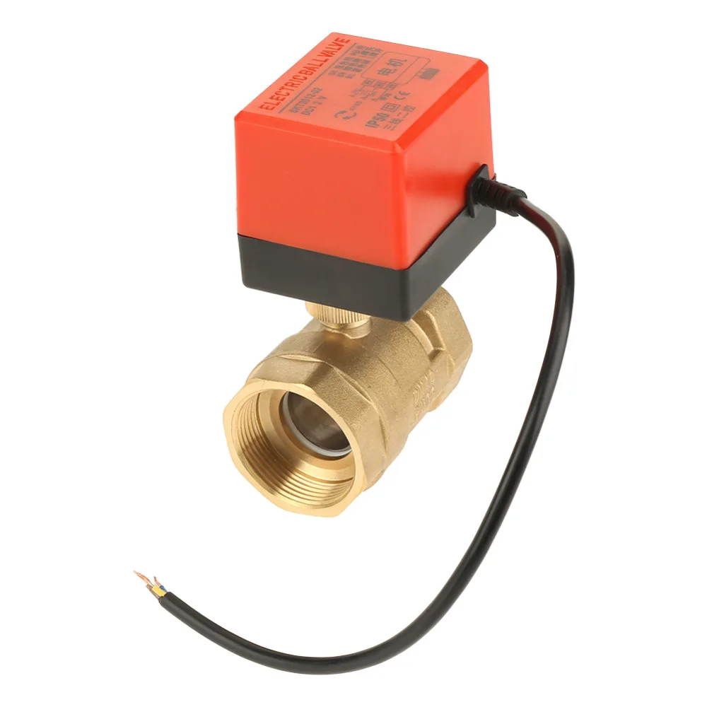 2 Way Brass Motorized Ball Valve Actuator Ball Valve of DC 12V G1 Can For Air Conditioning System And Plumbing Systems-in Valve from Home Improvement on ...