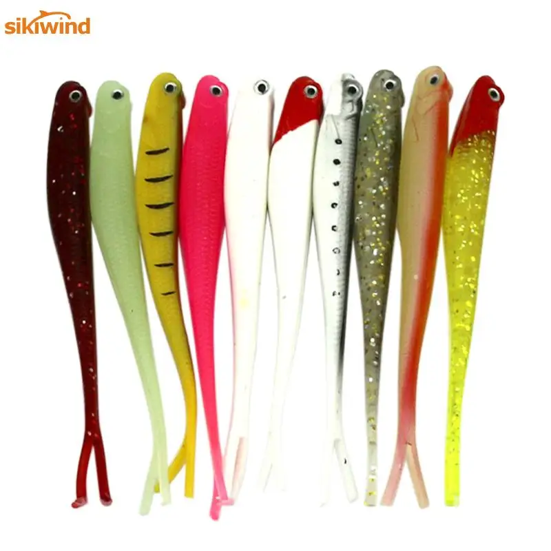 

Sikiwind 10pcs/lot Soft Bait Fish Fishing Lure Shad 3D Eyes Soft Silicone Tiddler Bait Swimbaits Plastic Artificial Lure Pasca