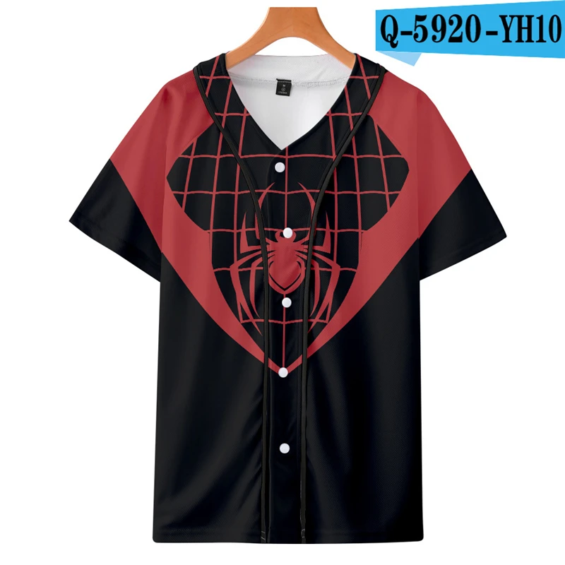 

2019 New Movie Spiderman Far From Home T Shirt Zip Up With Button Cosplay Tees Short Sleeve Film T Shirt Summer Movie Tshirt