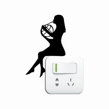 Кг-207 девочка играя французский Рог виниловая наклейка-легкие Сменные наклейки-настенные наклейки обои для дома