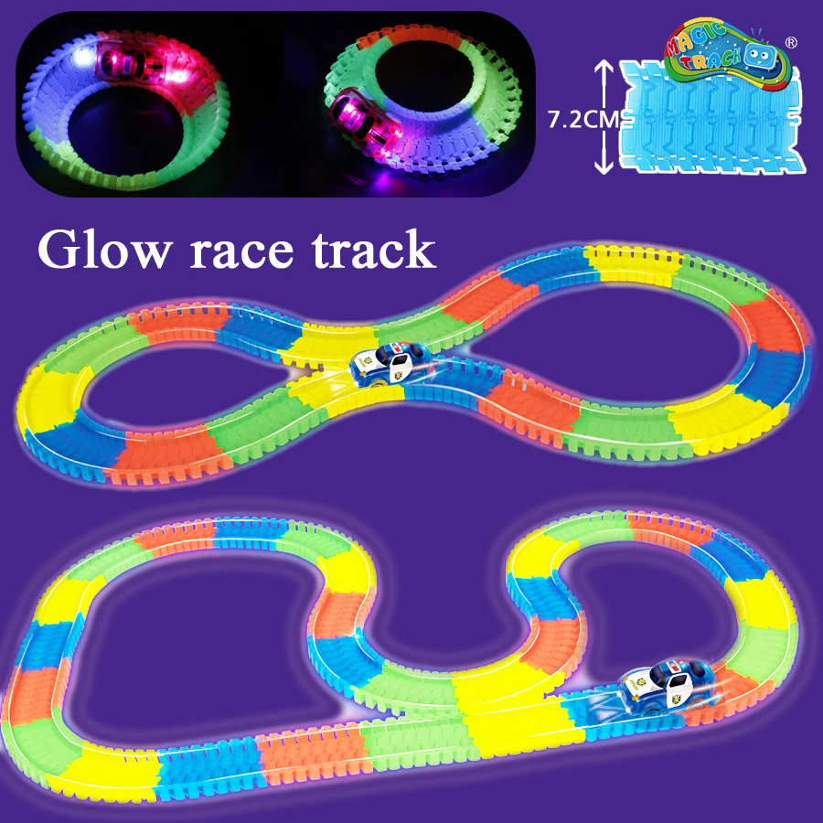 The Amazing DIY Slot electric Race track that Can Bend Glow race track,Flex & Glow in the Dark