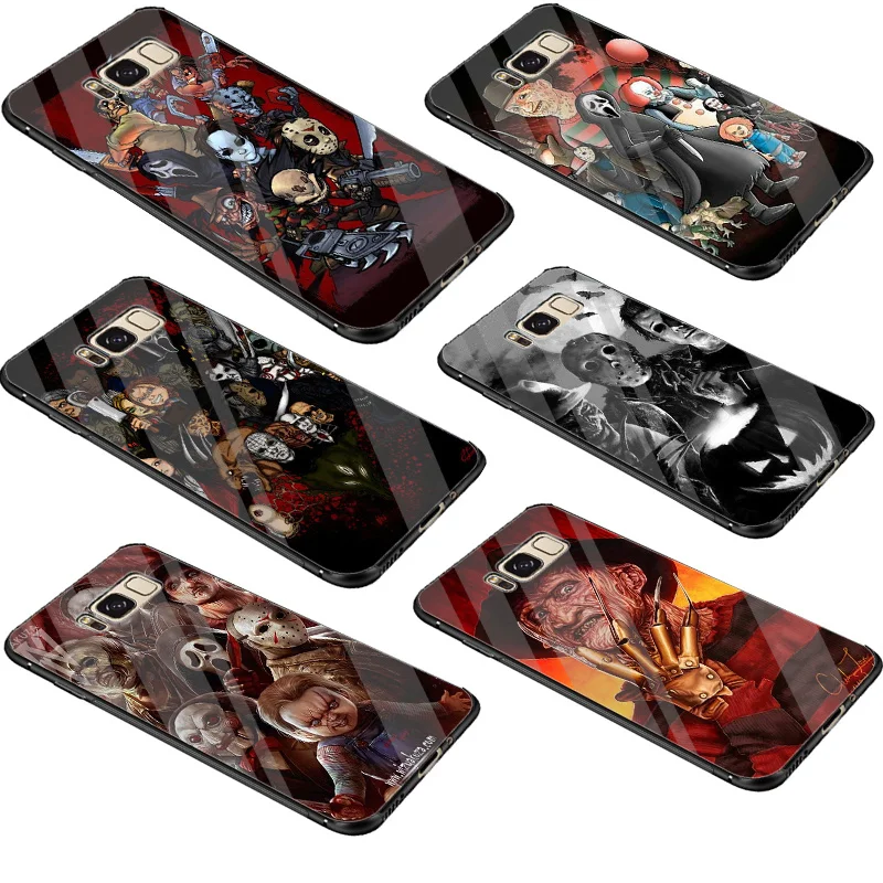 

Gerleek Movie Horror Icon Glass Case For Samsung Galaxy S7 Edge S8 S9 Plus Note 8 9 S10 Cover Bag