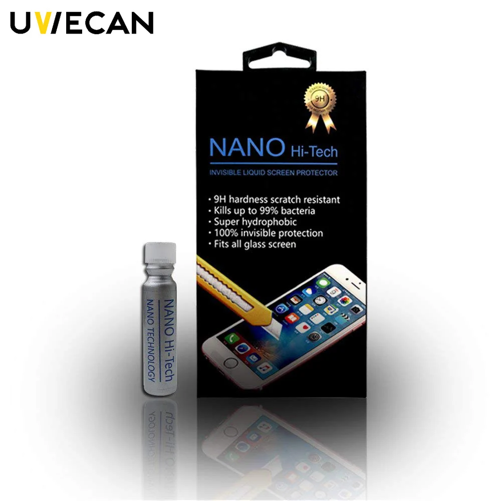 High definition Anti-Scratch Fit Invisible Nano Tech Liquid Glass Screen Protectors 9H Hardness For iPhone X 8 8P/Curved Screen