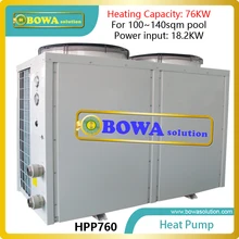 76KW super Hi-cop heat pump water heater for 100~140sqm swimming pool, please consult us about shipping costs
