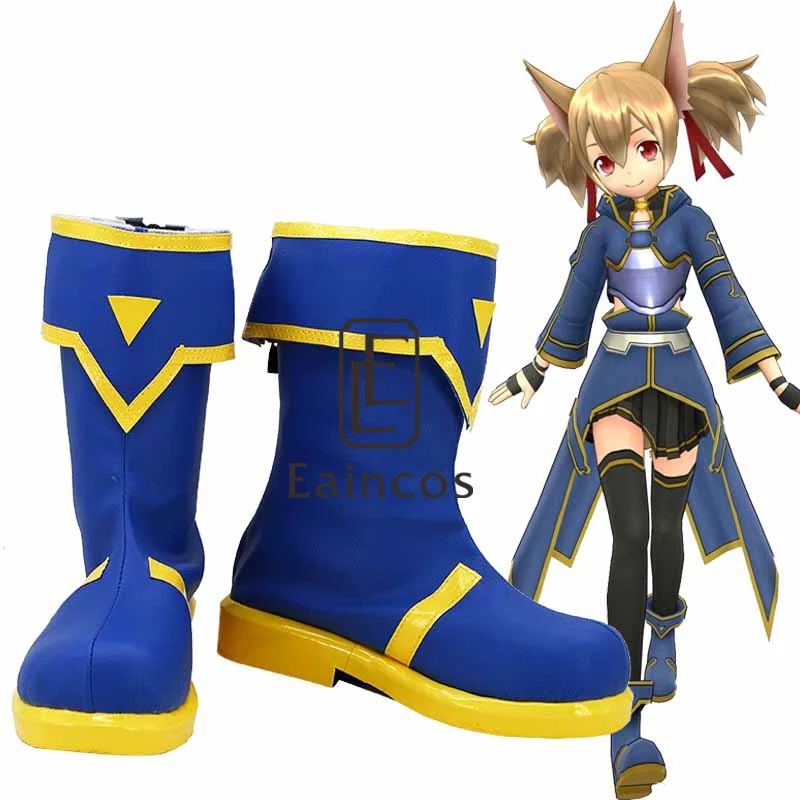 Аниме Sword Art Online 2 фантомная пуля Silica/Kirigaya Suguha синие ботинки обувь для
