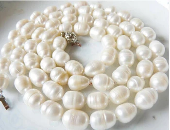 

33" New Gorgeous 10-11mm irregular white Akoya pearl necklace AAA+001>>>Lovely Women's Wedding Jewelry Pretty
