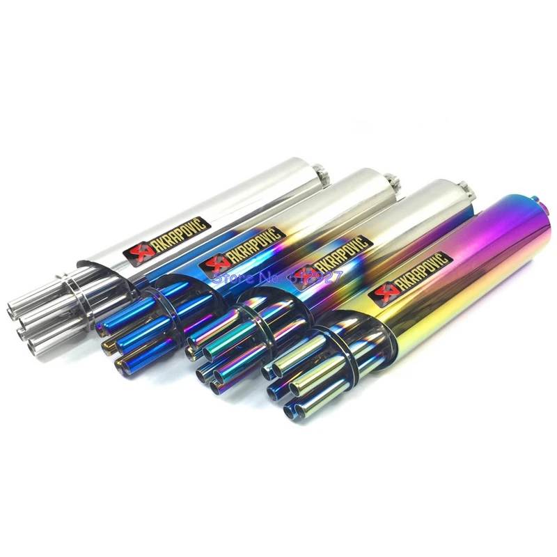 Entrada universal 32.5mm Akrapovic motocicleta silenciador de tubo de escape estilo Gatling silenciador escape