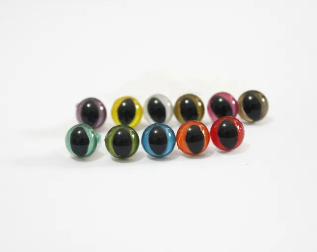 20pcs/lot colorful  Tiny 9mm toy cat eyes plastic safety eyes + washer for doll accessories--color option 2