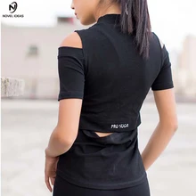 Новые идеи новая рубашка для йоги с коротким рукавом Топ для йоги спортивная футболка Для Бега Фитнес Спортивная одежда для женщин спортивная одежда