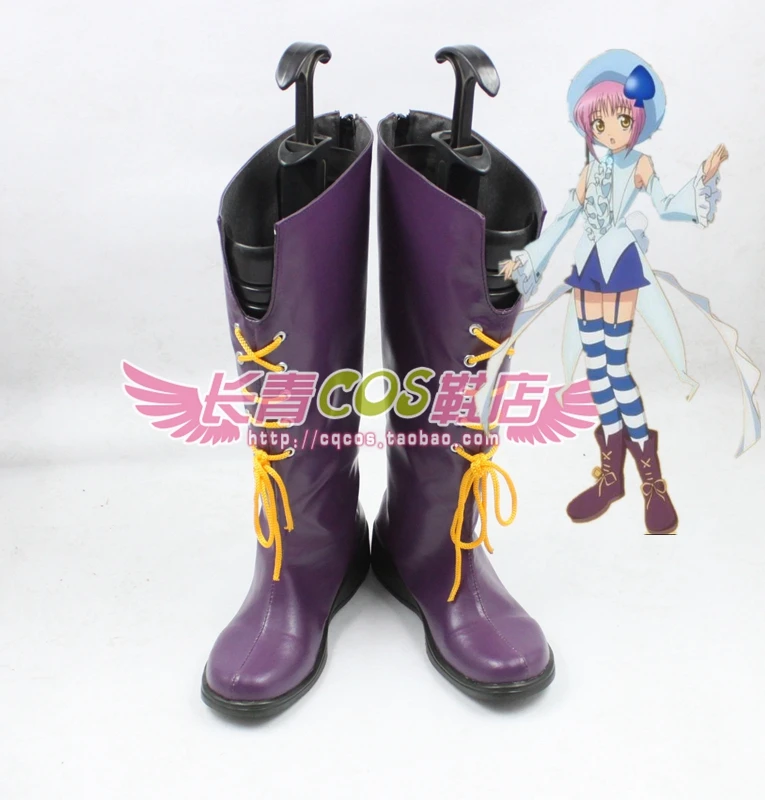 Shugo Chara Hinamon Amu Purple Halloween Long Cosplay Shoes Boots C006 | Тематическая одежда и униформа