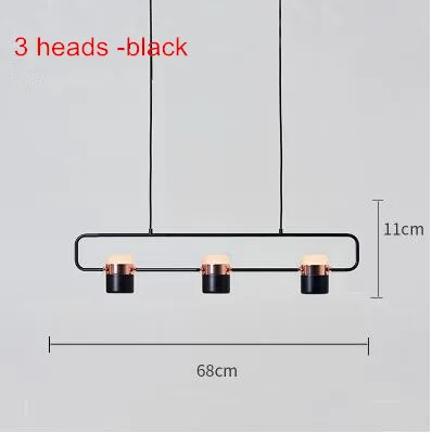 Скандинавские регулируемые Руки светодиодная люстра освещение покрытый дизайн промышленный подвесной светильник для отеля фойе зал светильники подвесной светильник - Цвет абажура: 3 heads Black