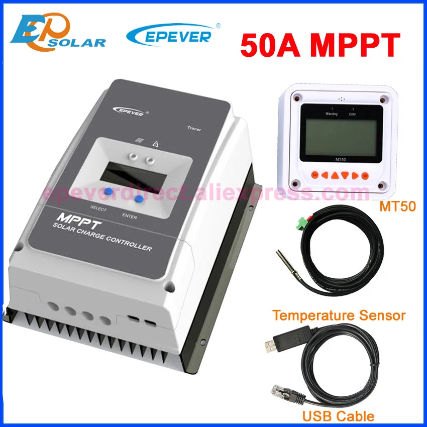 100% EPEVER MPPT 50A Tracer Solar Charge Controller for 12V 24V 36V 48V Acid Lithium Max pv 150v 200v Tracer5415AN Tracer5420AN |