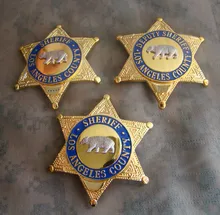 Estados unidos la los angeles county xerife/vice xerife camisa lapela urso crachá broche pino insígnia distintivo 1:1 presente cosplay