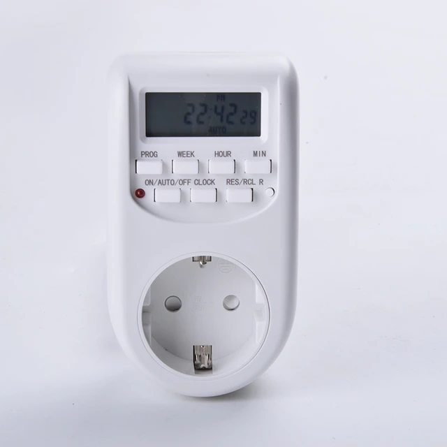 Timer Digital Temporizador Enchufe 220v Programable Electrico De 10a Reloj  De Encendido Y Apagado