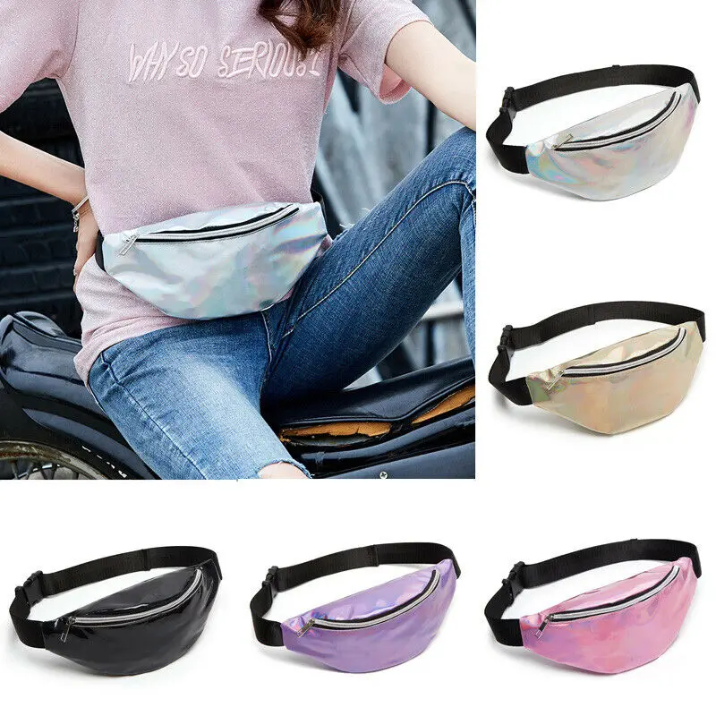 

2019 Newest Style Waist Bags Women Pure Color Fanny Pack Female Belt Bag PVC Waist Packs Chest Phone Pouch