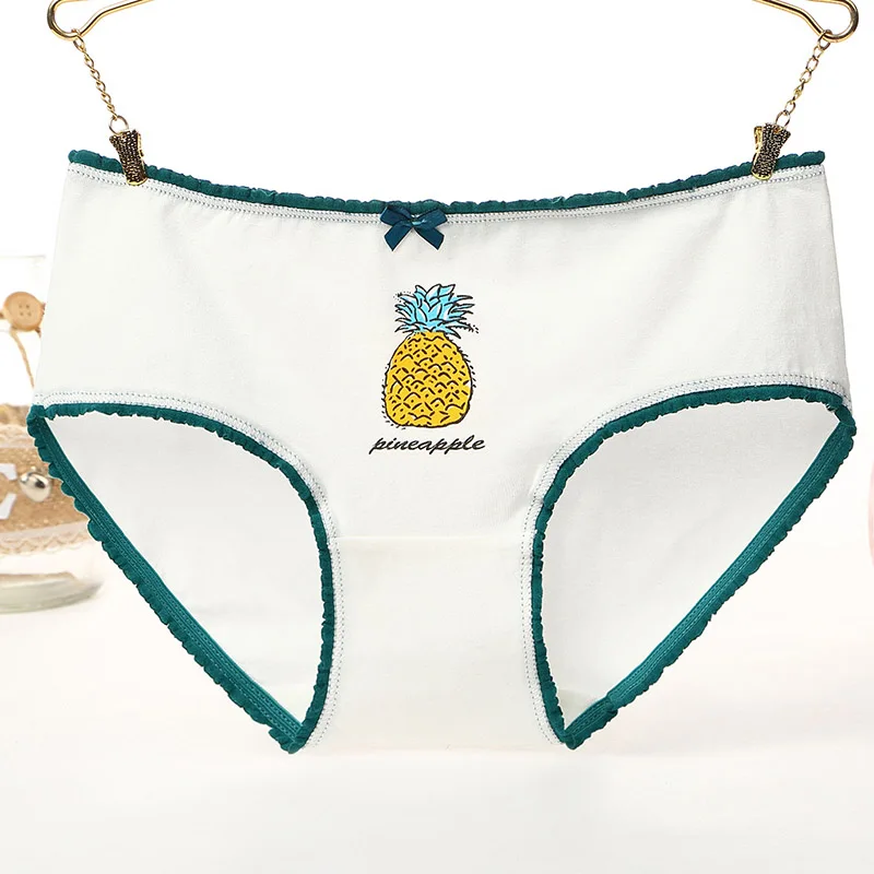 CherLemon 5 шт./лот Для женщин дышащие хлопковые трусы Симпатичные Pattern ананас Hipster Brief