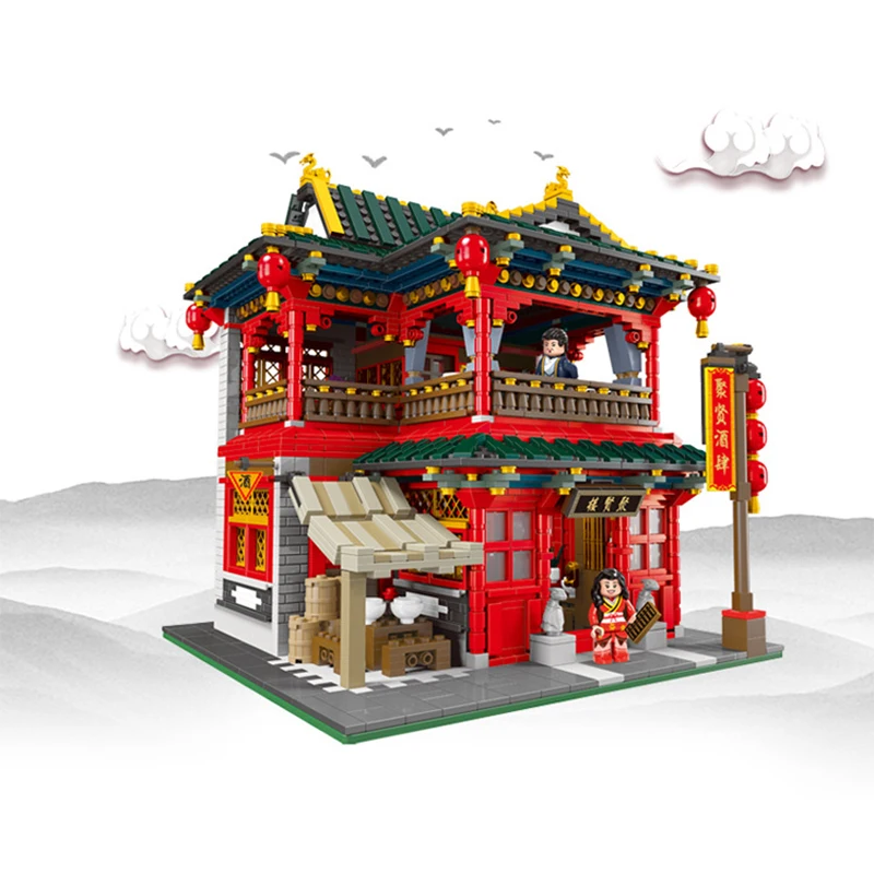 

XB01002 3267Pcs Children Educational Building Blocks Bricks Toys MOC Creative Series The Beautiful Tavern Set Model Gifts