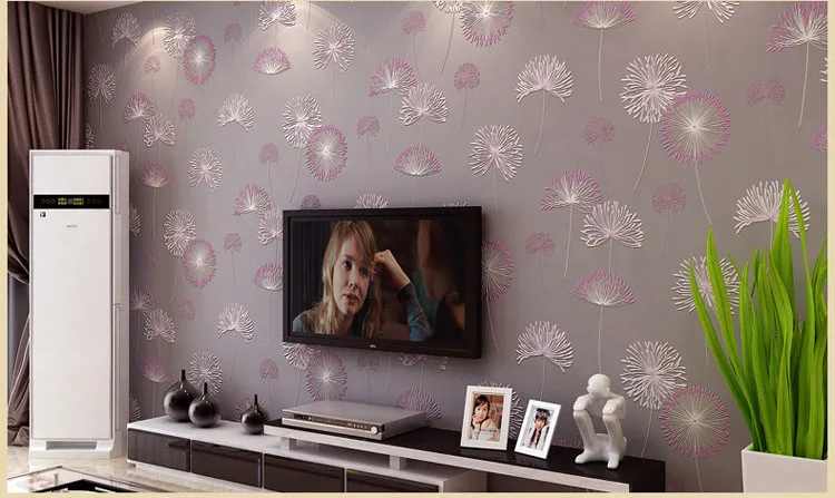 Beibehang papel parede 3D романтические Одуванчики свадебные декоративные обои Нетканые цветочные 3D обои s Фреска настенная бумага рулон
