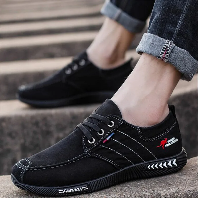 summer Shoes Men Trainers Denim sneakers Casual Shoes Men Sneakers Summer Lace-Up Male Breathable Shoes Black Tenis Masculino