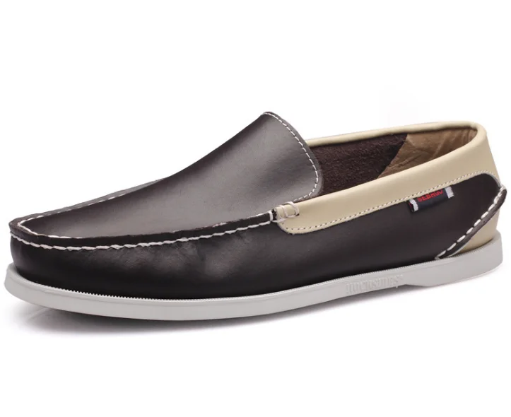 Летние мужские водонепроницаемые мокасины из натуральной кожи в британском стиле; модная дизайнерская разноцветная Мужская обувь для вождения; дышащая мягкая обувь на плоской подошве; Z66 - Цвет: colour 13