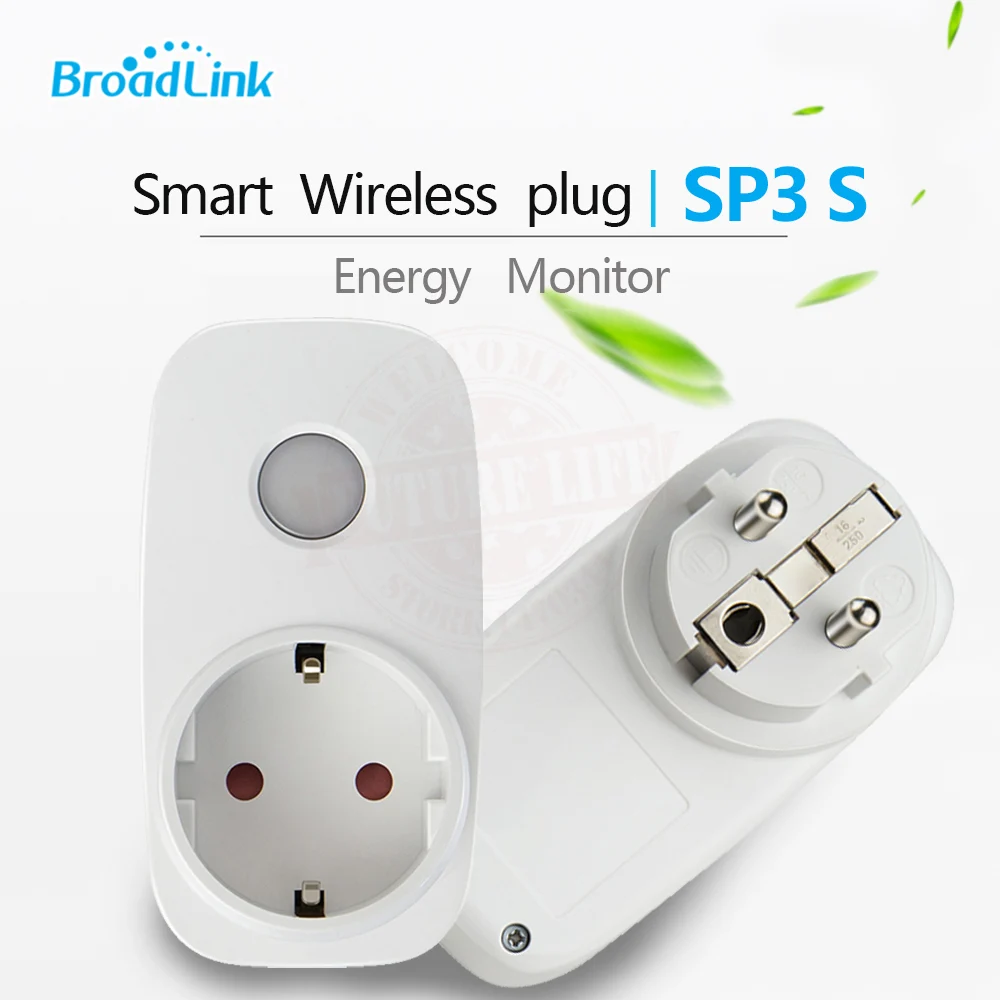 Koop 2017 Opgewaardeerd Broadlink SP3S SP3 S Energie Monitor Smart Draadloze WiFi Plug Socket Afstandsbediening Met Power Meter Controle Door IOS Android