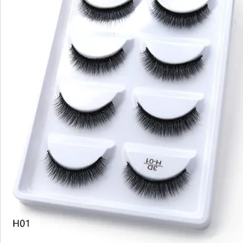 

QUXINHAO 5 pairs of 3D handmade false eyelashes natural thick daily makeup thick cross eyelashes eyelashes