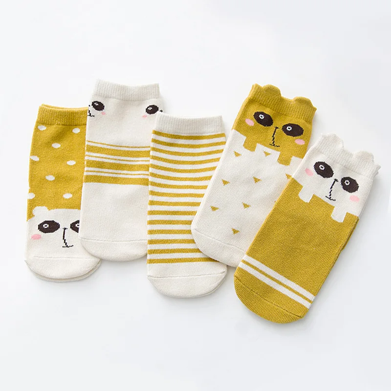 5Pcs Skarpetki for Kids Cotton Solid Infant Girls Socks Newborn Baby Boys Soft Calcetines Kniekousen Meisje Toddler Cute Corap | Детская