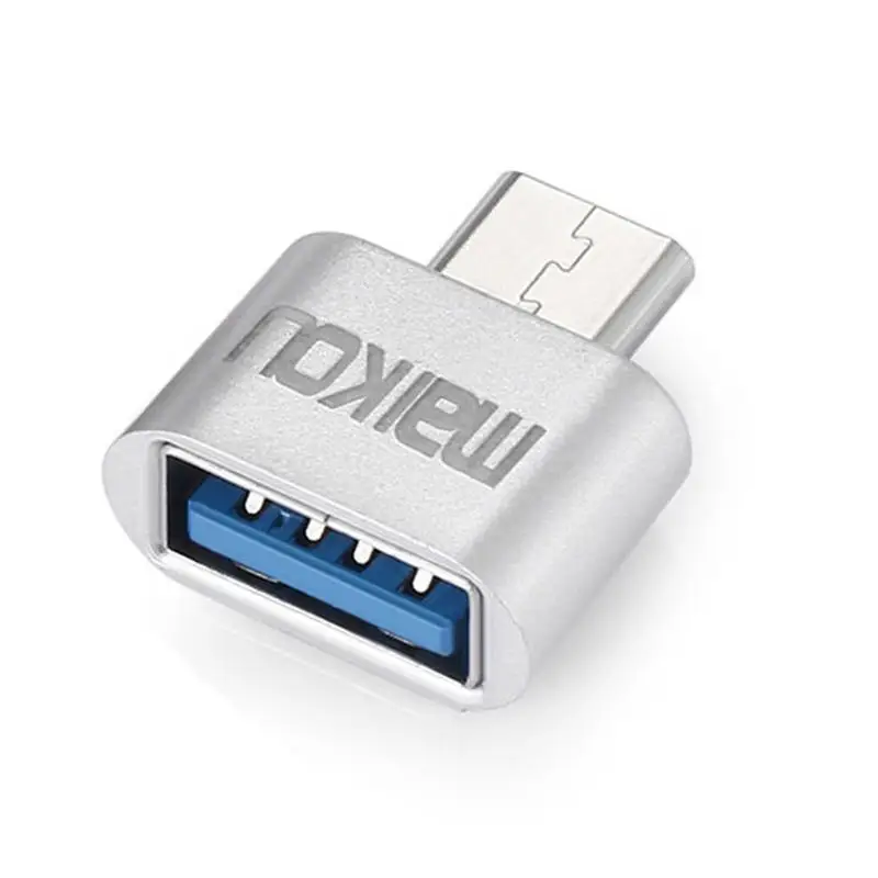 Мини Металл USB3.0 для Тип-C OTG адаптер смартфона/Планшеты OTG USB Тип-C OTG с разъемом «мама» кабель конвертер для смартфонов компьютеры - Цвет: Silver