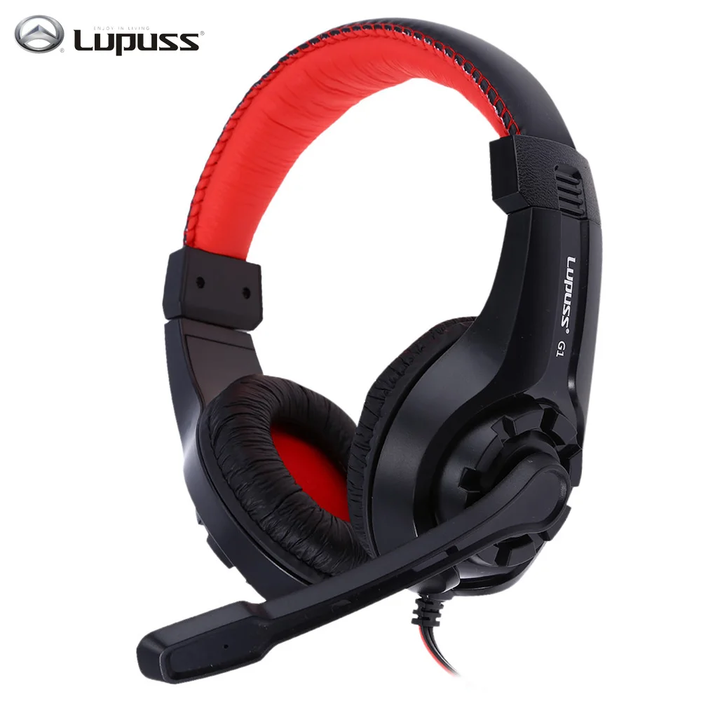 Lupuss G1 Wired Headphones with Microphone Adjustable Over