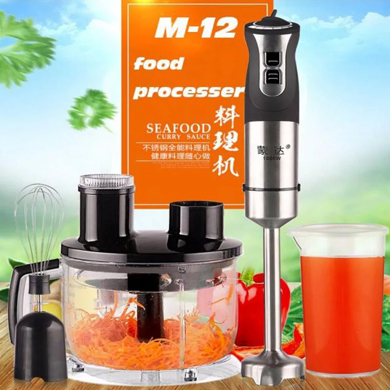 

Multi-Function Food Processor Electric Blender Stainless Steel Meat Grinder Fruit Milk Shake Mixer M-12