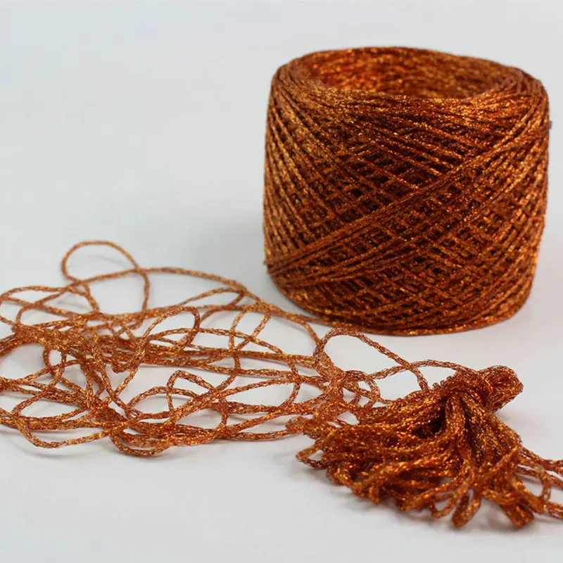 Шелковый хлопок+ золотые и Silver Silk вязание крючком пряжи вязать резьбой 200г / серия швейная для шерсти вязать моды лентой - Цвет: 27