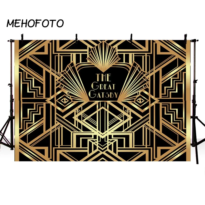 MEHOFOTO большой Гэтсби фотография Декор на день рождения черный золотой фон