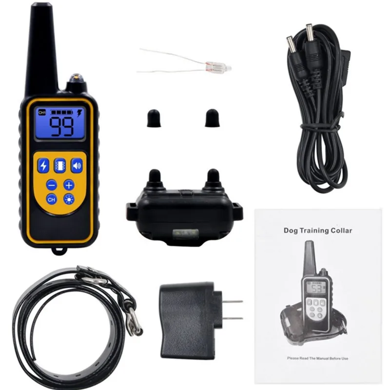 800yd Electric remote Dog Training Collar Waterproof Rechargeable LCD Display for All Size beep Shock Vibration mode 40%off-4
