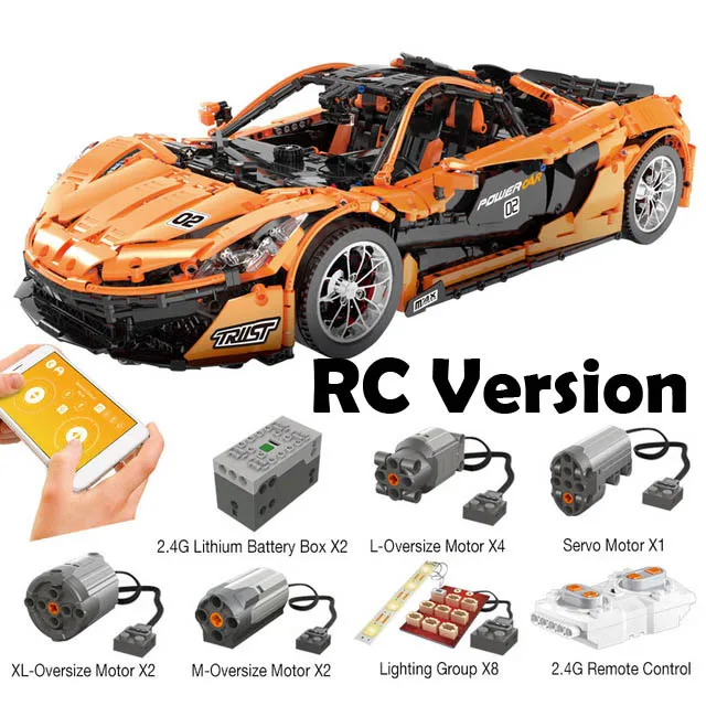 13090 Technic Set McLaren P1 Hypercar 1:8 Racing Car Building Blocks Bricks Compatible Toys For Children 20087
