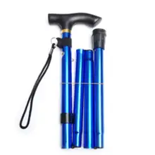 Нескользящая трость из алюминиевого сплава, телескопическое складывание тростника, регулируемая ультра короткая походная палка, походные аксессуары