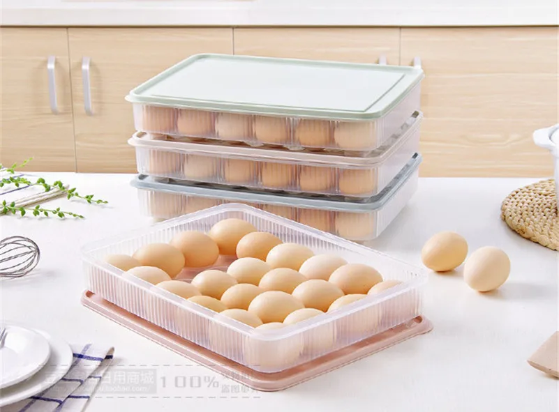JiangChaoBo может быть сложен ящик для хранения яиц в холодильнике 24 яйца уход кухня с пыленепроницаемой пищевой ящик для хранения