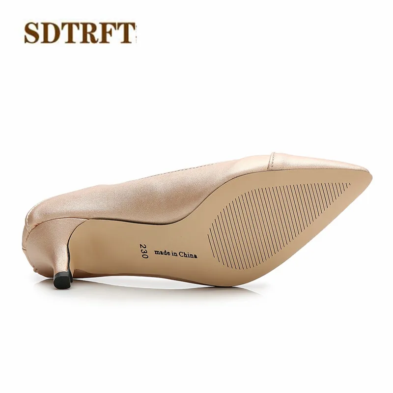 SDTRFT/весенне-осенние повседневные свадебные туфли на шпильках 5 см женские офисные туфли-лодочки с острым носком, большие размеры: 36-44, 45