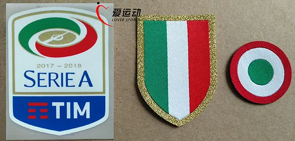 Набор нашивок Серии A 17-18 1718 силиконовые нашивки серии + круглые coppa Italia на грудь |